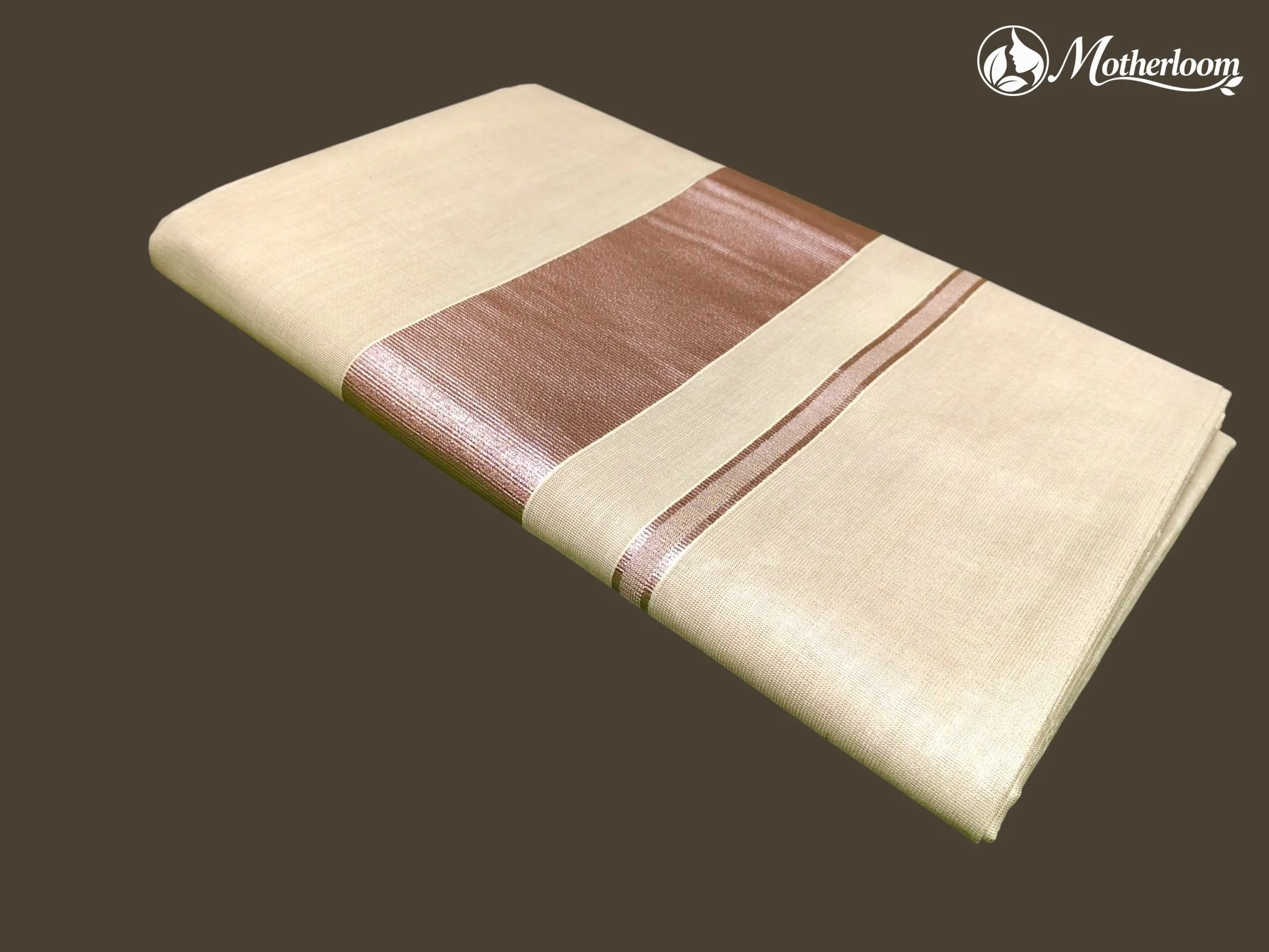 Motherloom Kerala Plain Pink Tissue Saree With Running Blouse